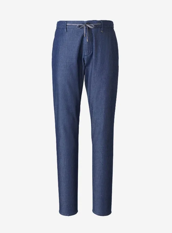 Canali Pantalones Denim Algodón