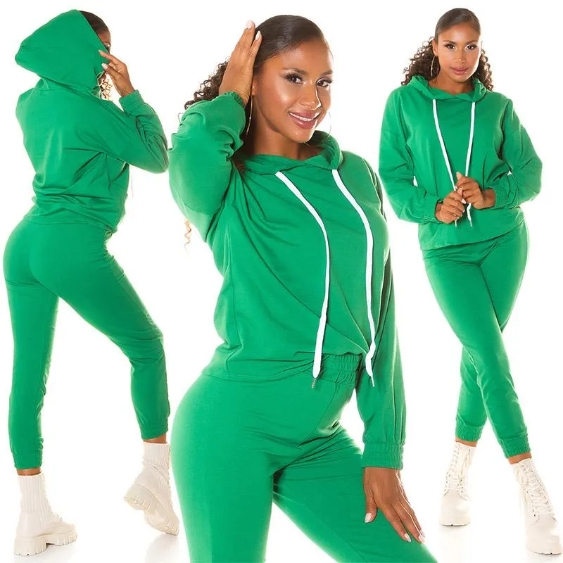 Conjunto casual sport capucha Verde
