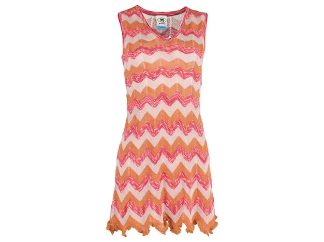 Minivestido de punto en zigzag de Missoni en mezcla de algodón multicolor Impresión de pitón 