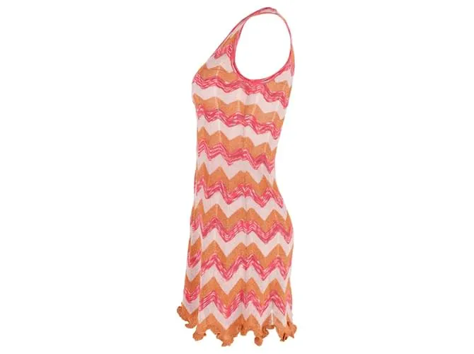 Minivestido de punto en zigzag de Missoni en mezcla de algodón multicolor Impresión de pitón 