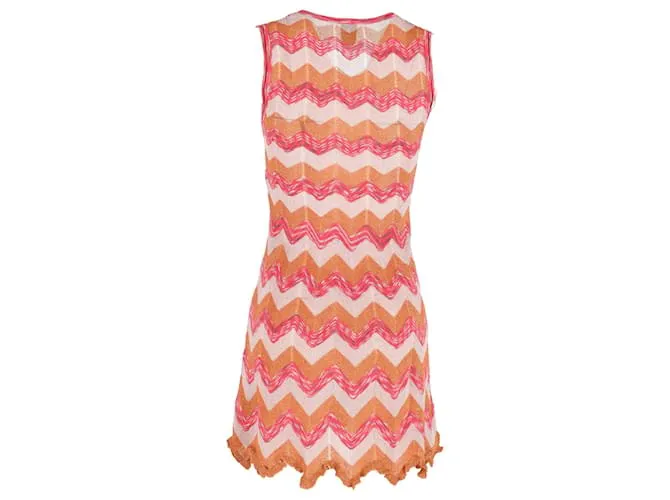 Minivestido de punto en zigzag de Missoni en mezcla de algodón multicolor Impresión de pitón 