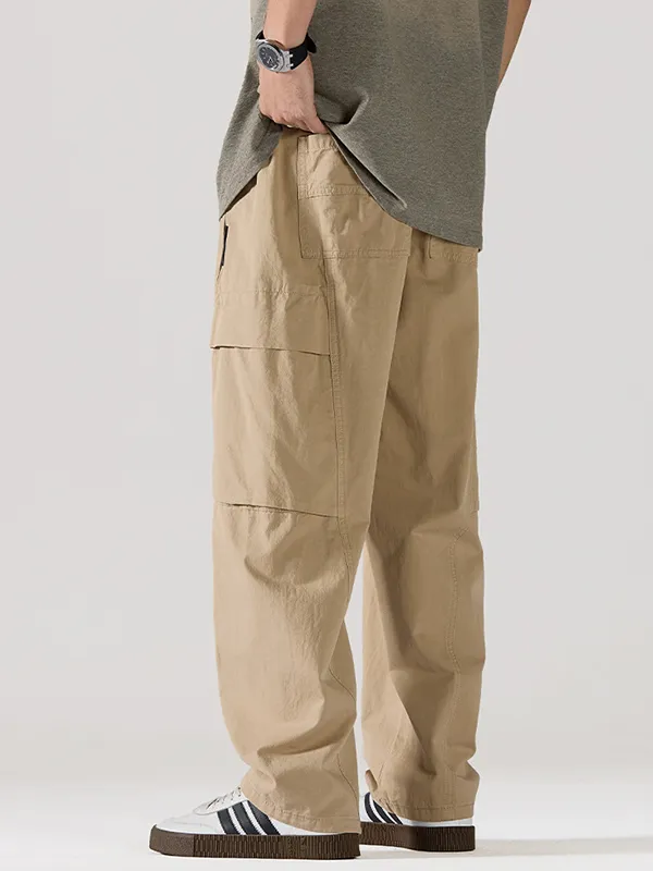 Pantalones cargo sueltos casuales con múltiples bolsillos para hombre