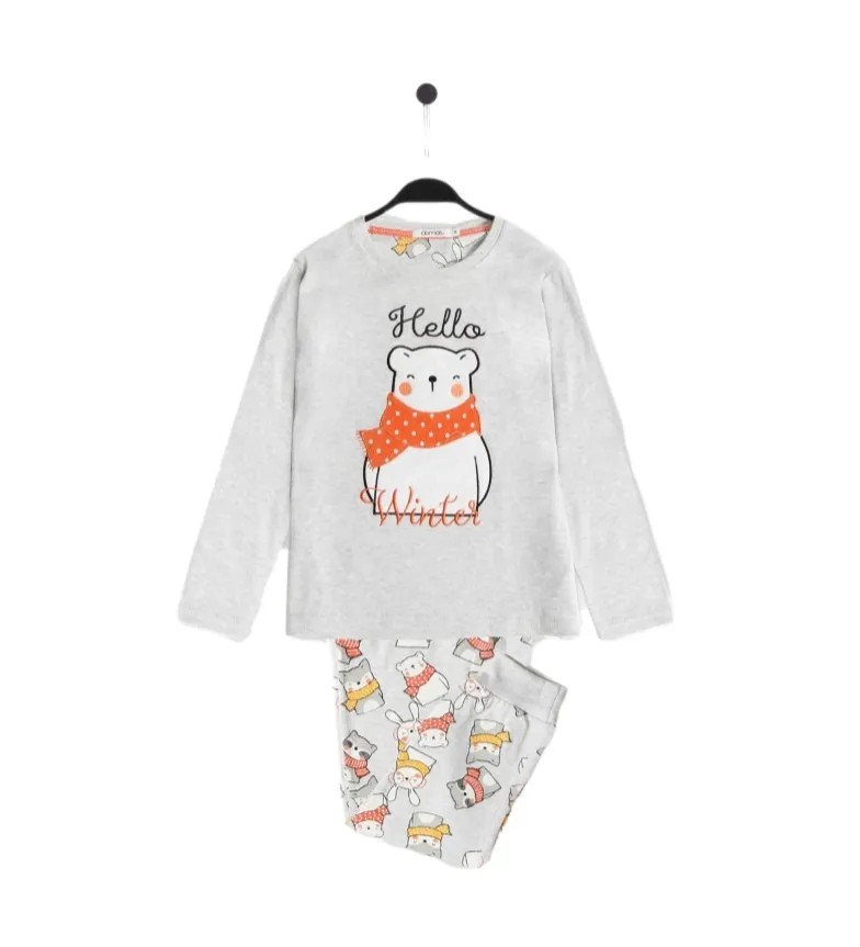 Pijama Hello Winter gris