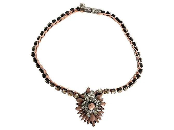 Shourouk Collares Negro Rosa 