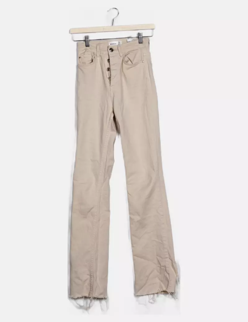 Stradivarius Pantalón beige denim casual