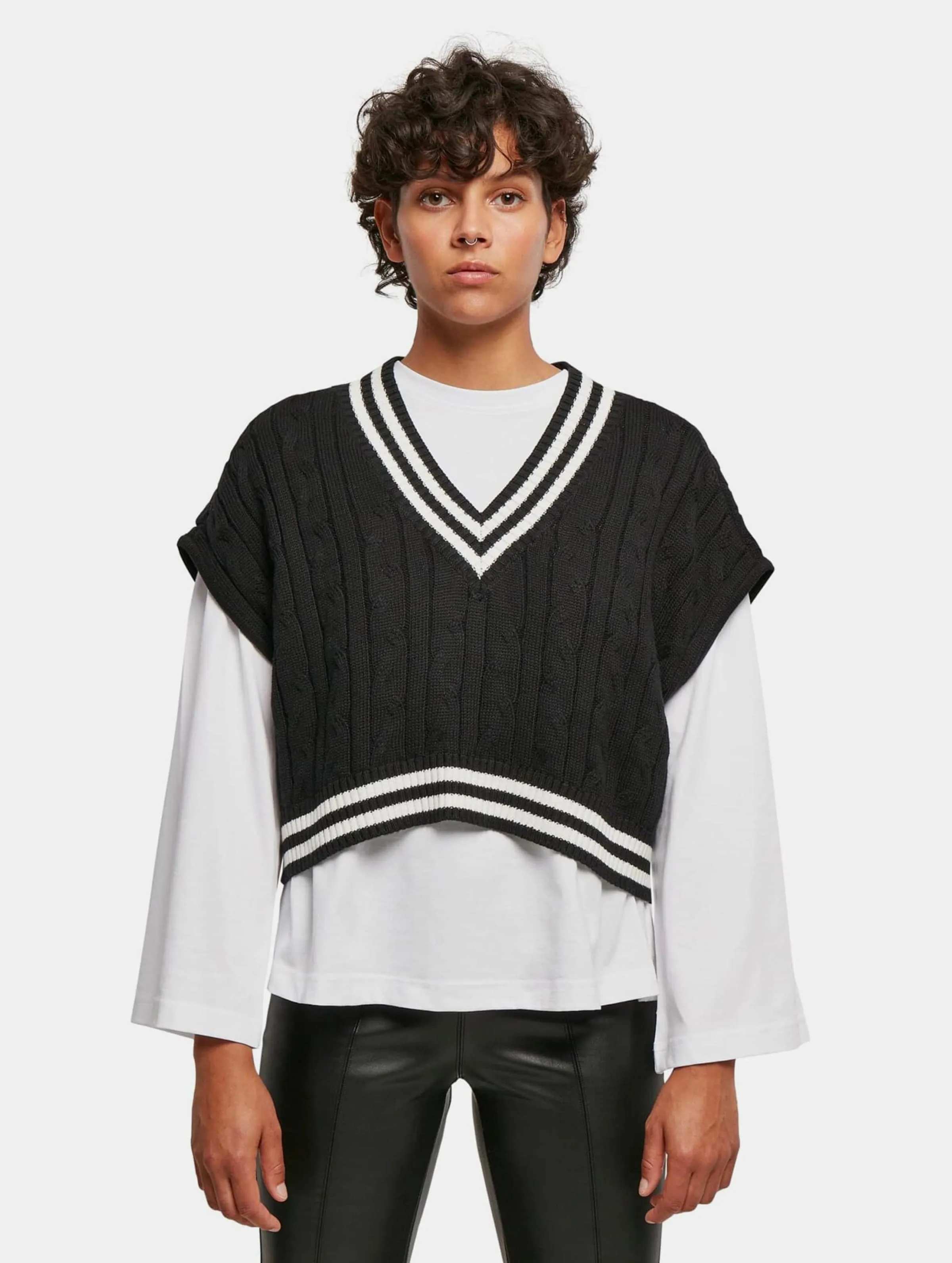 Urban Classics Ladies Cropped Knit College Slipover